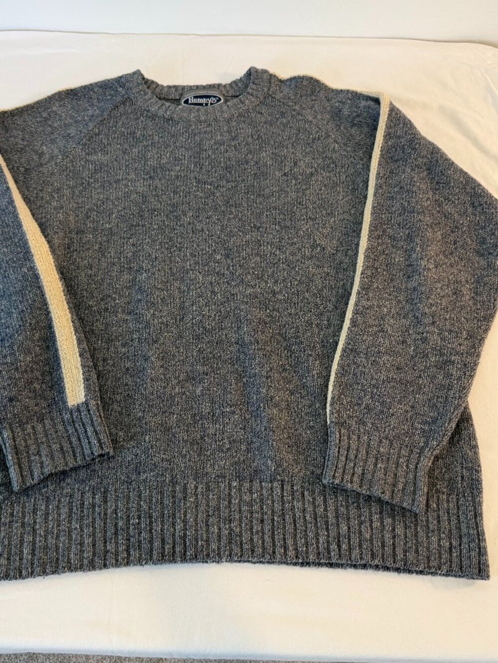 Vintage Hempys Wool Blend Gray Crewneck Sweater USA Men's Large Made in USA